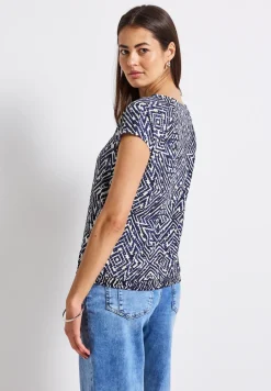 Shirt van gemengd materiaal met patroon