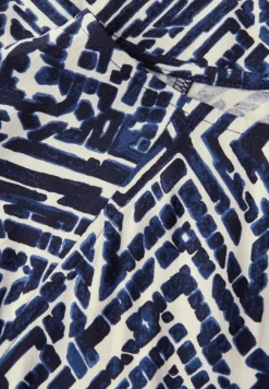 Shirt van gemengd materiaal met patroon