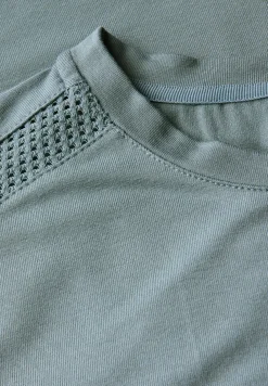 Shirt van jersey met gaasdetail