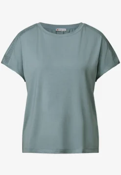 Shirt van jersey met gaasdetail