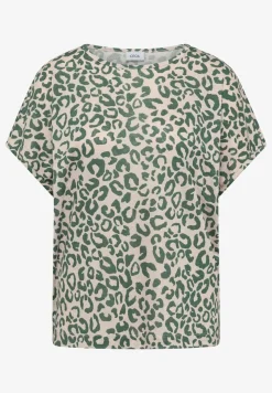 Shirt van linnen met leo-print