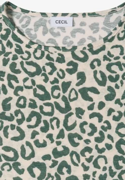 Shirt van linnen met leo-print