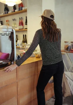 Shirt van mesh met patroon