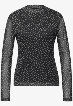 Shirt van mesh met patroon