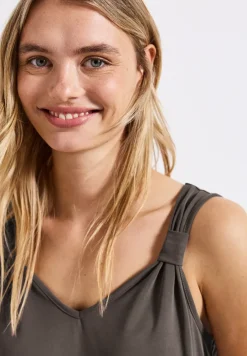 Silk-Look top met knoop