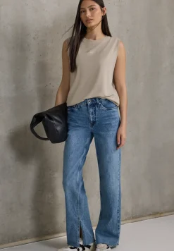 Silk-Look top met tekst