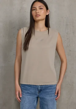 Silk-Look top met tekst