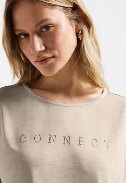Silk-Look Shirt met tekst