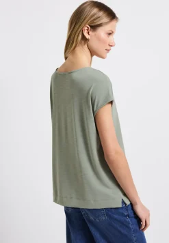 Silk-Look Shirt met tekst