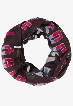 Sjaal met lus en folieprint