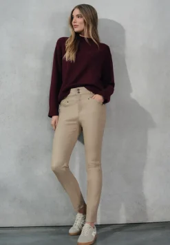 Slim Fit broek met coating