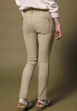 Slim Fit broek met coating