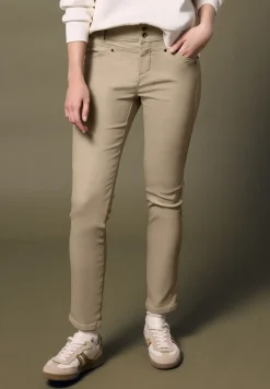 Slim Fit broek met coating