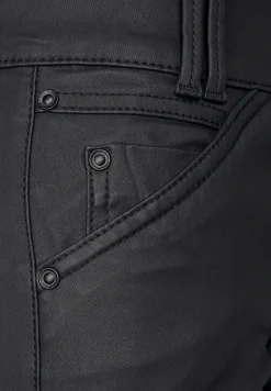 Slim fit broek met coating