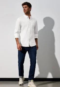 Slim fit overhemd in popeline