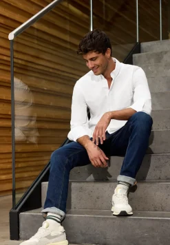 Slim fit overhemd in popeline