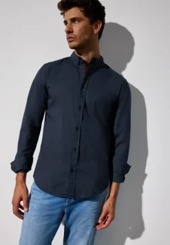Slim fit overhemd in popeline