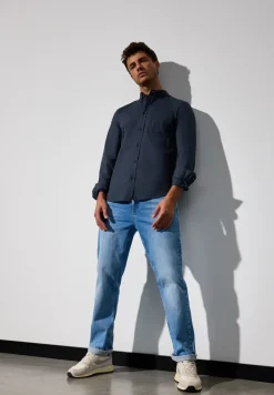 Slim fit overhemd in popeline