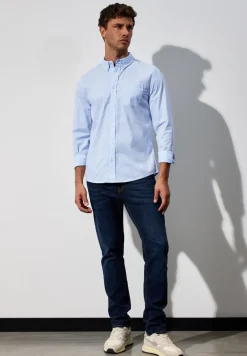 Slim fit overhemd in popeline