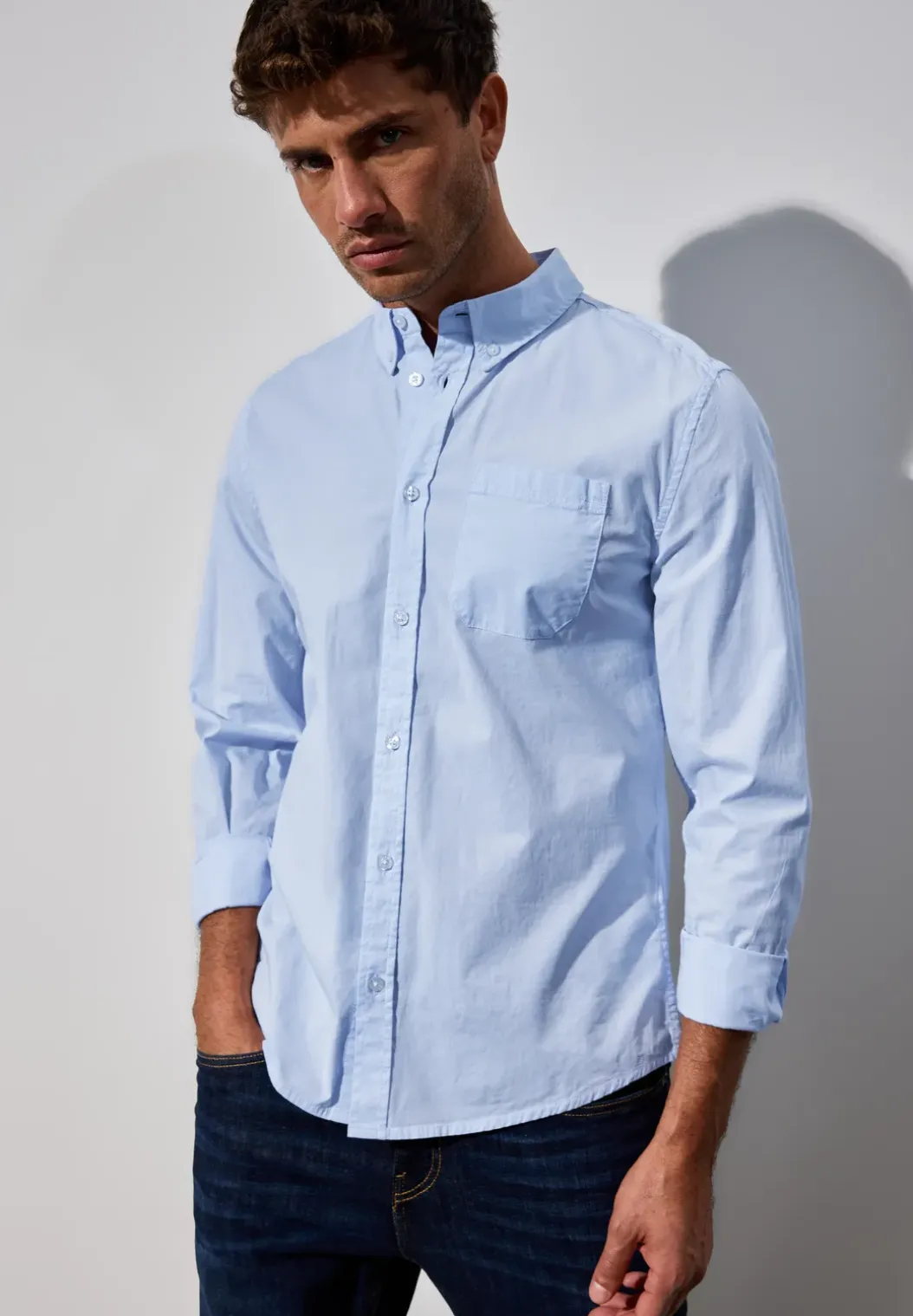 Slim fit overhemd in popeline