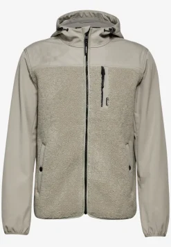 Softshell jas met teddy details