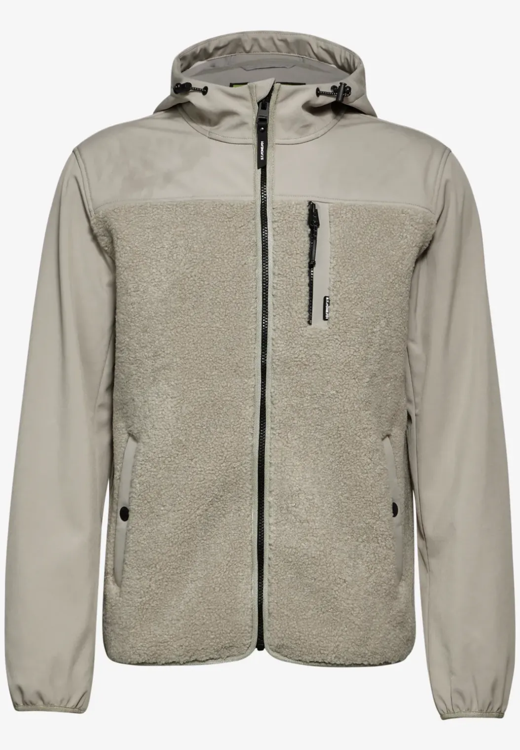 Softshell jas met teddy details