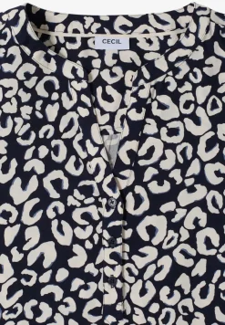 Split hals blouse met leo patroon