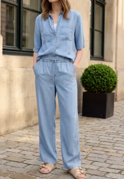 Straight Legs broek met paperbag tailleband