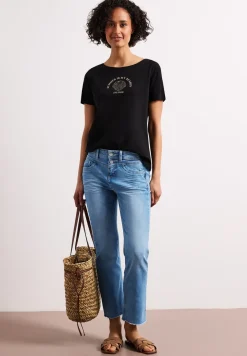 Straight Legs jeans met franje aan de zoom