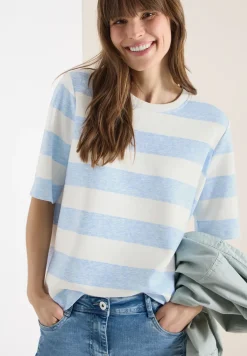 Sweater met korte mouwen en strepen