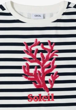 Sweater met korte mouwen en brede strepen