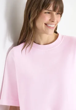 Sweater met korte mouwen in garment dye-look