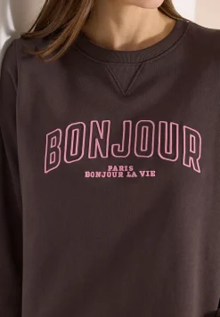 Sweater met lange mouwen en borduursel