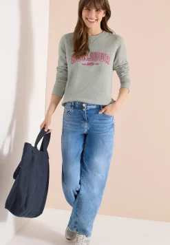Sweater met lange mouwen en borduursel