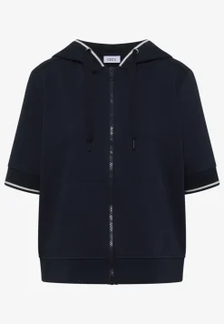 Sweaterjack met korte mouwen en capuchon