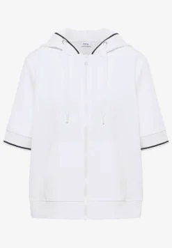 Sweaterjack met korte mouwen en capuchon