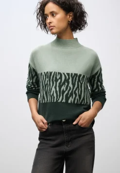 Sweat met jacquard in kleurblok