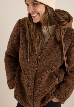 Teddy overshirt met capuchon