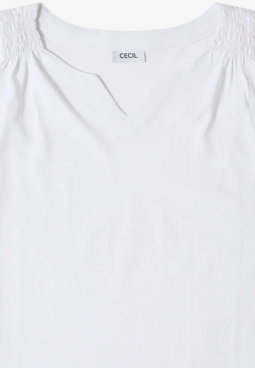 Top met gespleten hals in effen kleur
