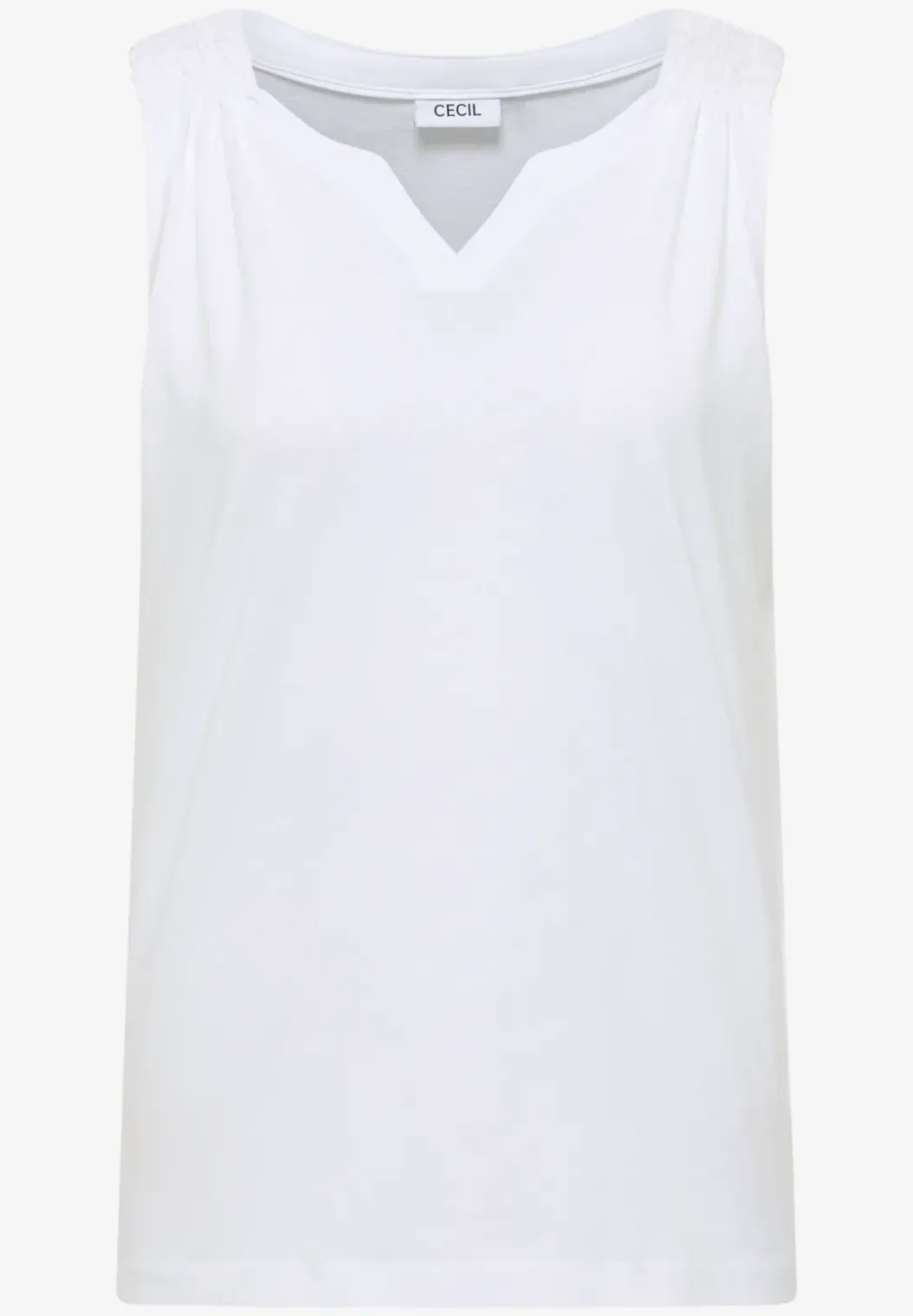 Top met gespleten hals in effen kleur