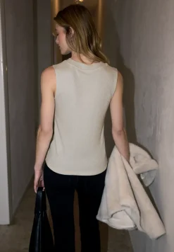 Top met glitter gebreide look