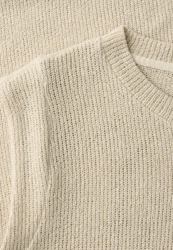 Top met overhangende schouders in een gebreide look