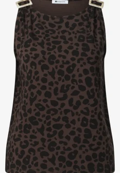Top met ronde hals en schouderdetails