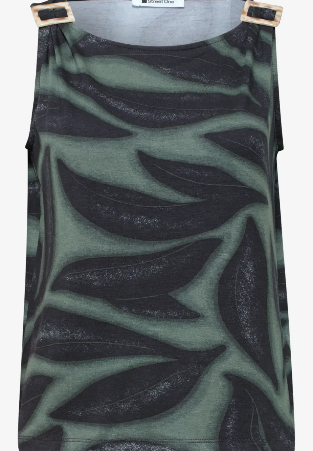 Top met ronde hals en schouderdetails