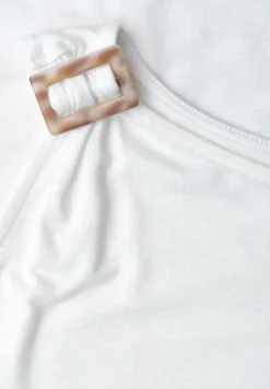 Top met ronde hals en schouderdetails