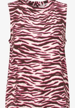 Top met ronde hals en zebraprint