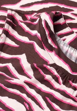 Top met ronde hals en zebraprint
