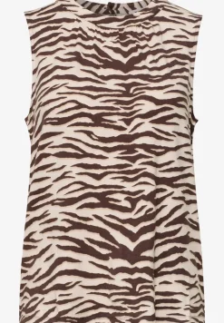 Top met ronde hals en zebraprint