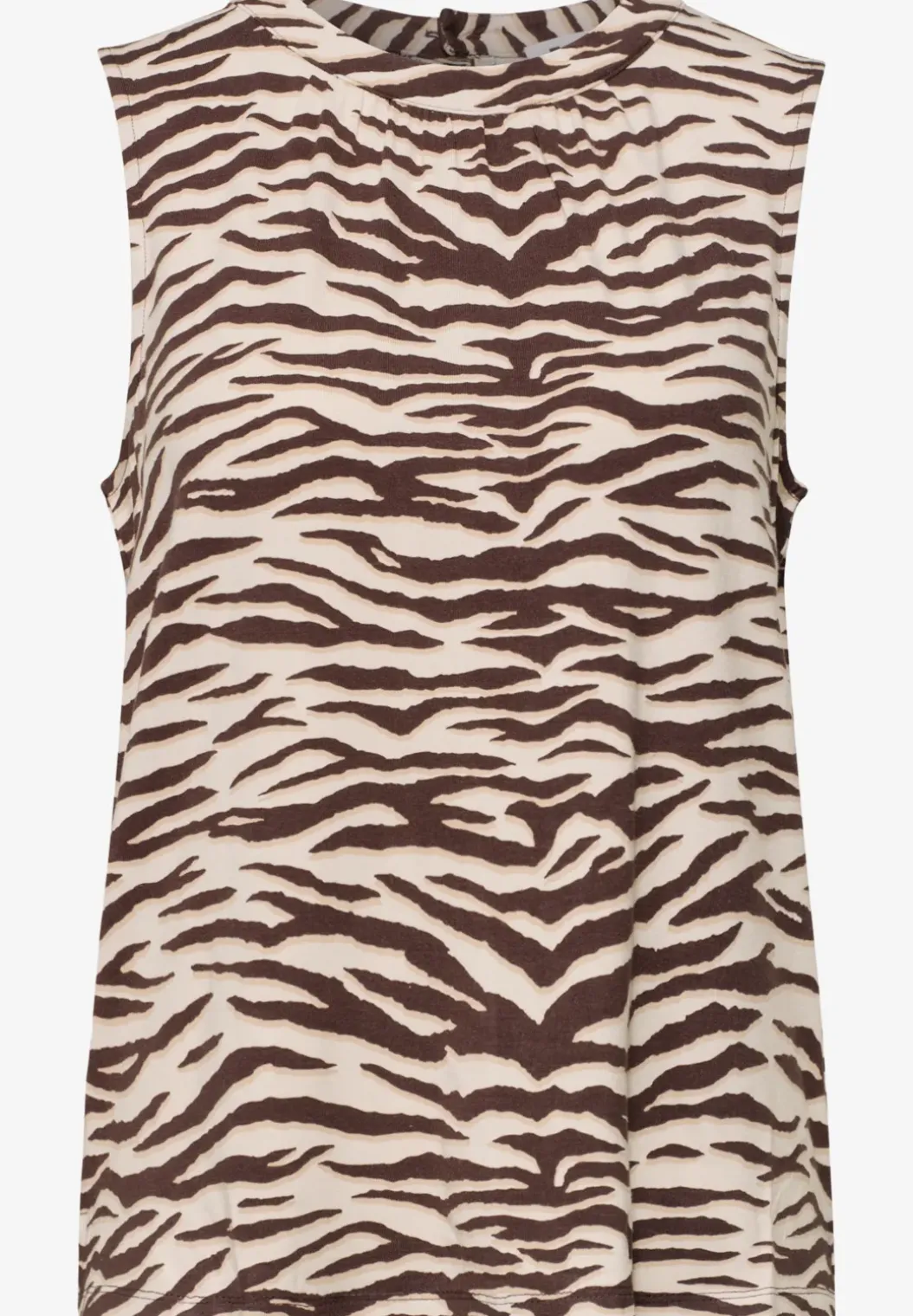 Top met ronde hals en zebraprint