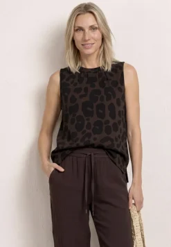 Top met ronde hals en zebraprint